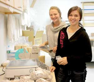 Danielle and Zoe bagging our bulk products